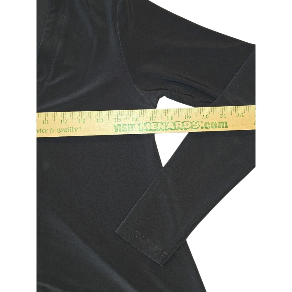 Sympli Tunic Top Womens 8 Black Button Front Stretch Long Sleeve Minimalist - Picture 2 of 9